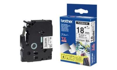 BROTHER Ruban d'&eacute;tiquetage flexible  TZe-FX, tz-fx TZe-FX241 Couleur de ruban: blanc Couleur de police:noir 18 mm 8 m
