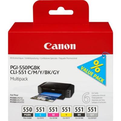 CANON Pack de 5 cartouches d encre PGI550 CLI551 Cyan Magenta 
