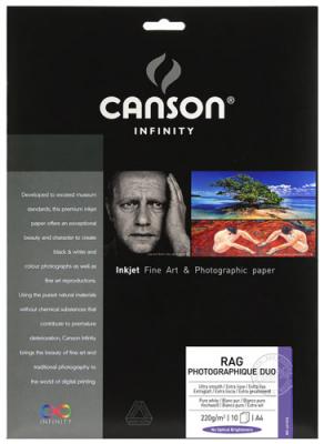 CANSON  Infinity Rag Photographique Duo Blanc Mat 220g A4 10 feuilles 