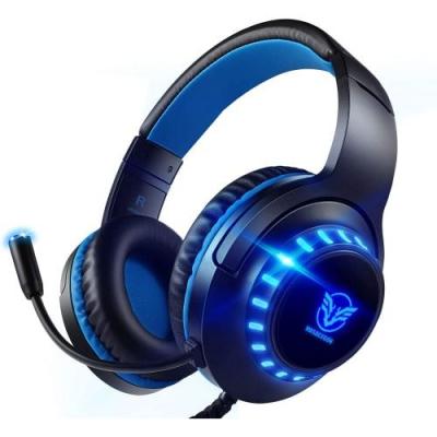  Casque PC Pacrate H-11 Jack 3.5mm Filaire Suppression du Bruit Noir Bleu