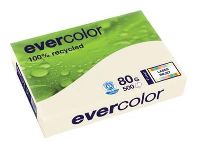  Clairefontaine Evercolor Lot de 5 Ramette de 500 feuilles papier couleur recycl&eacute; 80gr A4 Ivoire