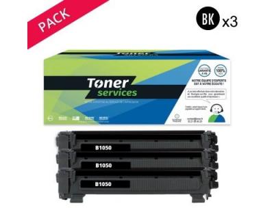 TONER SERVICES Compatible Brother TN1050 Pack 3 Toners Noir TN1050 (BTTN1050)
