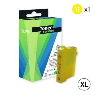 TONER SERVICES Compatible Epson 18XL/T1814 Cartouche Jaune C13T18144010 (P&acirc;querette)