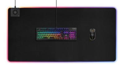 DELTACO GAMING GAMING - DMP330 RGB - Tapis de souris XXL RGB, Chargeur sans fil 10W, &eacute;paisseur 4mm, 1190x590mm