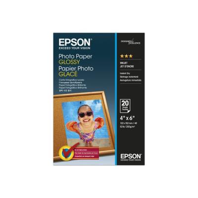  Epson - Brillant - 102 x 152 mm - 200 g/m&sup2; - 20 feuille(s) papier photo - pour EcoTank ET-2850, 2851, 2856, 4850; EcoTank Photo ET-8500; EcoTank Pro ET-5800 
