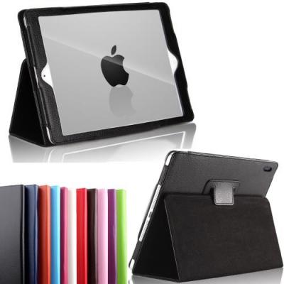 XEPTIO Housse iPad 9.7 -  - Cuir PU Noir - Avec Stand - Protection Tablette - Compatible 2017/2018
