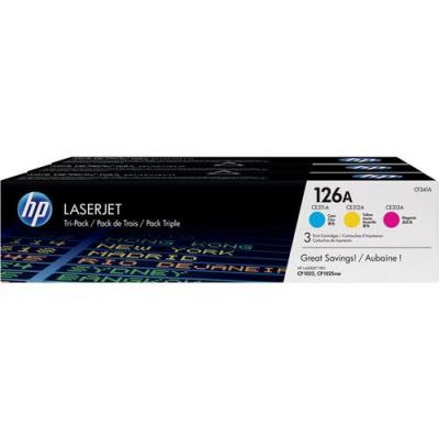HP  126A Toner D'Origine Pack De 3 Cyan Magenta Jaune