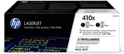 HP  410X CF410XD pack de 2, haut rendement, toner Authentique, imprimantes  Color LaserJet Pro M452/M477, Noir