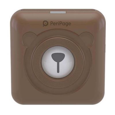 NON RENSEIGNE Imprimante Photo Mini Bluetooth portable 58 mm+3 rouleaux de papier d'impression-marron 