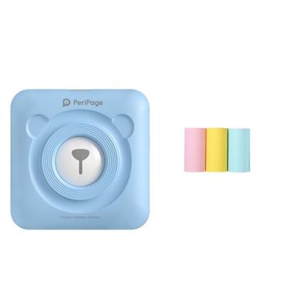 NON RENSEIGNE Imprimante Photo Mini Bluetooth portable 58 mm+3 rouleaux de papier d'impression-Bleu 