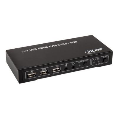 INLINE  Compatible KVM Switch, 2-Fach HDMI 4K2K mit Audio