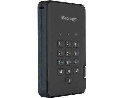 ISTORAGE  diskAshur&sup2; - Disque dur - chiffr&eacute; - 3 To - externe (portable) - USB 3.1 Gen 1 - 5400 tours/min - m&eacute;moire tampon : 8 Mo - AES 256 bits, FIPS 197 - noir fant&ocirc;me -