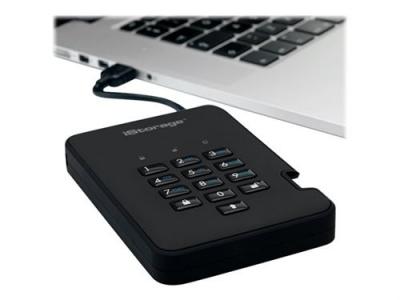  iStorage diskAshur&sup2; - Disque dur - chiffr&eacute; - 5 To - externe (portable) - USB 3.1 Gen 1 - 5400 tours/min - m&eacute;moire tampon : 8 Mo - AES 256 bits, FIPS 197 - noir fant&ocirc;me -