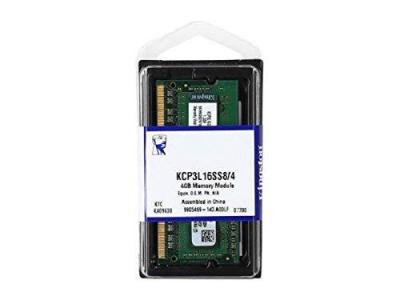 KINGSTON TECHNOLOGY Kingston - KCP3L16SS8 - M&eacute;moire Notebook 4 Go - 1600MHz SODIMM, DDR3L, 1.35V, CL11, 204-pin