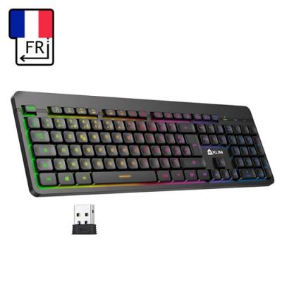 Klim light v2 clavier sans fil azerty fr - fin, ergonomique, discret, waterproof, silencieux