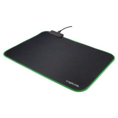 LOGILINK Tapis de Souris Gaming avec &eacute;clairage LED RVB et Dessous antid&eacute;rapant.