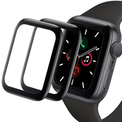  Lot de 2 Verres tremp&eacute; 3D noir protection &eacute;cran totale int&eacute;grale pour APPLE WATCH SE 44MM 