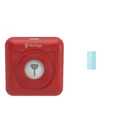 PERIPAGE Mini Imprimante Bluetooth portable thermique avec 1 rouleaux de papier d'impression - Rouge 