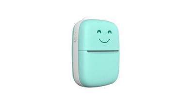  Mini imprimante photo thermique bluetooth sans fil portable 58 mm smile face -vert 