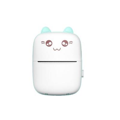 NON RENSEIGNE Mini imprimante thermique sans fil Bluetooth portable de 58 mm avec 1 rouleaux de papier d'impression - Bleu 