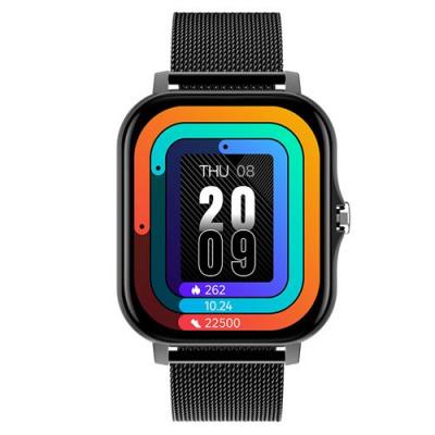  Montre Connect&eacute;e - Bluetooth - IP67 Etanche - Noir Acier - Surveillance Sant&eacute;