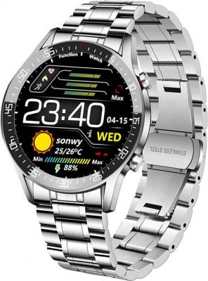 CHRONUS Montre connect&eacute;e  BW IP68 &Eacute;tanche Fitness Tracker-Argent- 