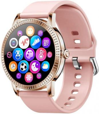 CHRONUS Montre Connect&eacute;e CF18P IP68 Etanche Fitness Tracker-Rose- 