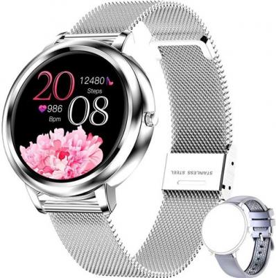 CHRONUS Montre Connect&eacute;e  MK20 Fitness Tracker IP68 &Eacute;tanche-Argent- 