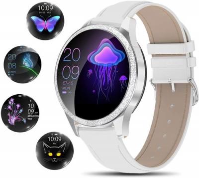  Montre Connect&eacute;e Chronus KW20 IP68 &Eacute;tanche Fitness Tracker-Blanc-Chronus