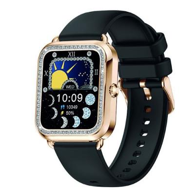 AVIZAR Montre Connect&eacute;e Mod&egrave;le Maria en Acier Inoxydable avec Suivi Sant&eacute; et Appels Noir