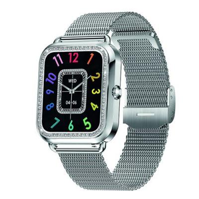 AVIZAR Montre Connect&eacute;e Mod&egrave;le Maria en Acier Inoxydable avec Suivi Sant&eacute; et Appels Argent