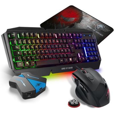 SPIRIT OF GAMER Pack Clavier semi m&eacute;canique Pro-K5, souris RGB et tapis PRO pour console Switch - Convertisseur inclus