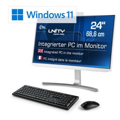 CSL COMPUTER PC tout-en-un CSL Unity U24W-AMD / 3200G / 500 Go / 8 Go RAM / Windows 11 Famille