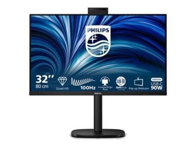 PHILIPS Monitor  32B2U3601H 31,5"" Quad HD 100Hz IPS USB-C Webcam 4 ms Haut-parleurs