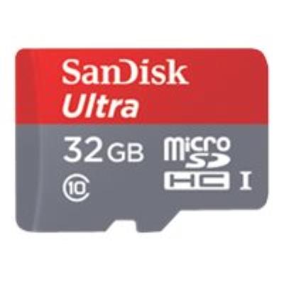SANDISK  Ultra - Carte m&eacute;moire flash (adaptateur microSDHC - SD inclus(e)) - 32 Go - Class 10 - microSDHC UHS-I 