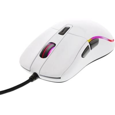DELTACO Souris Glossy PC GAM-086 Filaire Gaming USB 6 Boutons Blanc Brillant