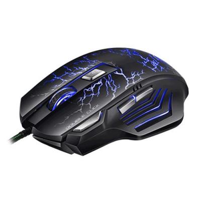 YONIS Souris Gamer Pc Filaire USB 3200 Dpi Ordinateur Lumi&egrave;re LED Bleu 7 Boutons Noir -