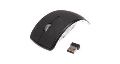 WEWOO Souris sans fil noir Sans 2.4GHz 800-1200-1600dpi Snap-in &eacute;metteur-r&eacute;cepteur pliage sans optique /