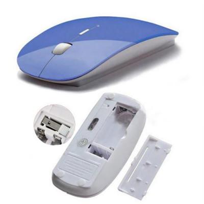 GENERIQUE Souris Ultra Plate pour PC HP Sans Fil USB Universelle Capteur Optique 3 Boutons Couleurs (BLEU)