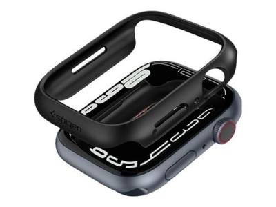 SPIGEN SGP Spigen Thin Fit Coque Compatible avec Apple Watch S&eacute;rie 9 8 7 45mm - Noir