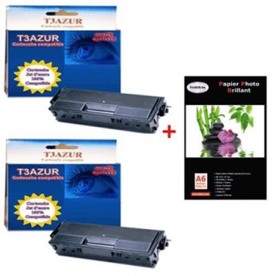  T3AZUR &ndash;Lot 2 Toner compatible Brother TN3060+ Pack 20 papiers photos A6 230gr 