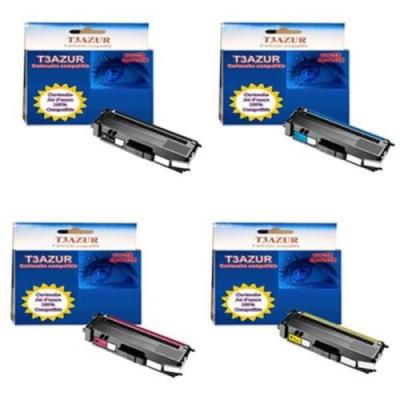  T3AZUR &ndash; TN320 - Lot de 4 Toner compatible Brother TN 320 