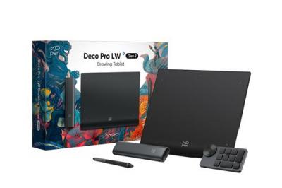 XP PEN Tablette Graphique &agrave; Stylet Sans Fil XPPen Deco Pro LW Gen 2 ?11x7 Pouce Stylet &agrave; 16K (16384) Niveaux de Pression - T&eacute;l&eacute;commande de Raccourcis 