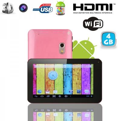 YONIS Tablette tactile android 7 pouces 6.0 quad core 1.3ghz wifi bluetooth 16go rose 