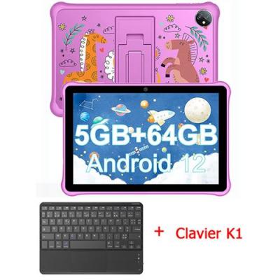 BLACKVIEW Tablette Tactile pour Enfants Tab A7 Kids 10.1 pouces 5Go+64Go Android 12 Contr&ocirc;le Parental Rose avec Clavier K1 