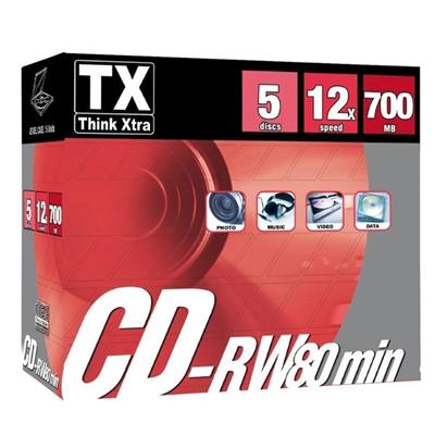  TX - 5 x CD-RW - 700 Mo 12x - bo&icirc;tier CD