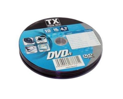  Pack de 10 dvd+r 4.7go tx think xtra slim 16x