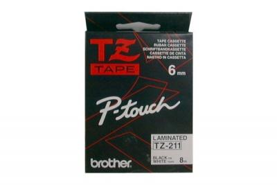  Brother TZE231 Ruban lamin&eacute;, 12 mm, noir/blanc