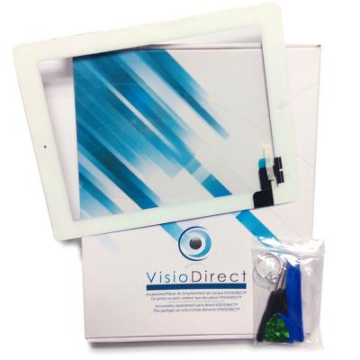 GENERIQUE Vitre ecran tactile iPad 2blanc, bouton et adh&eacute;sif