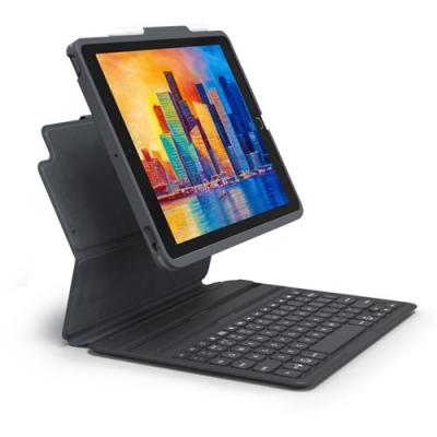  ZAGG Pro Keys - Clavier et &eacute;tui - r&eacute;tro-&eacute;clair&eacute; - Bluetooth - R.-U. - noir/gris clavier, noir/gris &eacute;tui - pour Apple 11-inch iPad Pro (1&egrave;re
